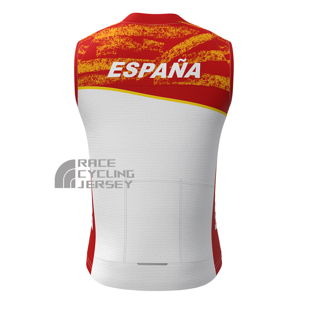 ESPANA White Fleece Sleeveless Cycling Jersey