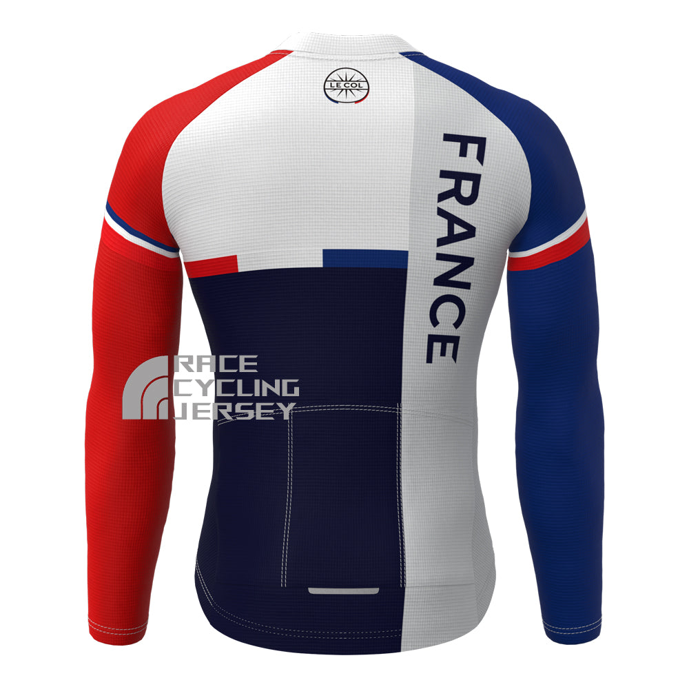France LE COL Fleece Long Cycling Jersey
