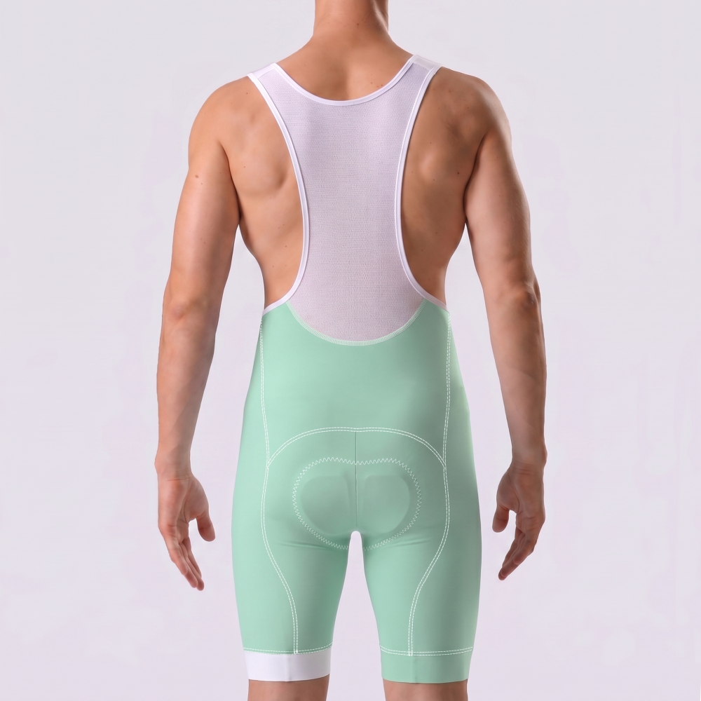 Macaron Green Bib Cycling Shorts
