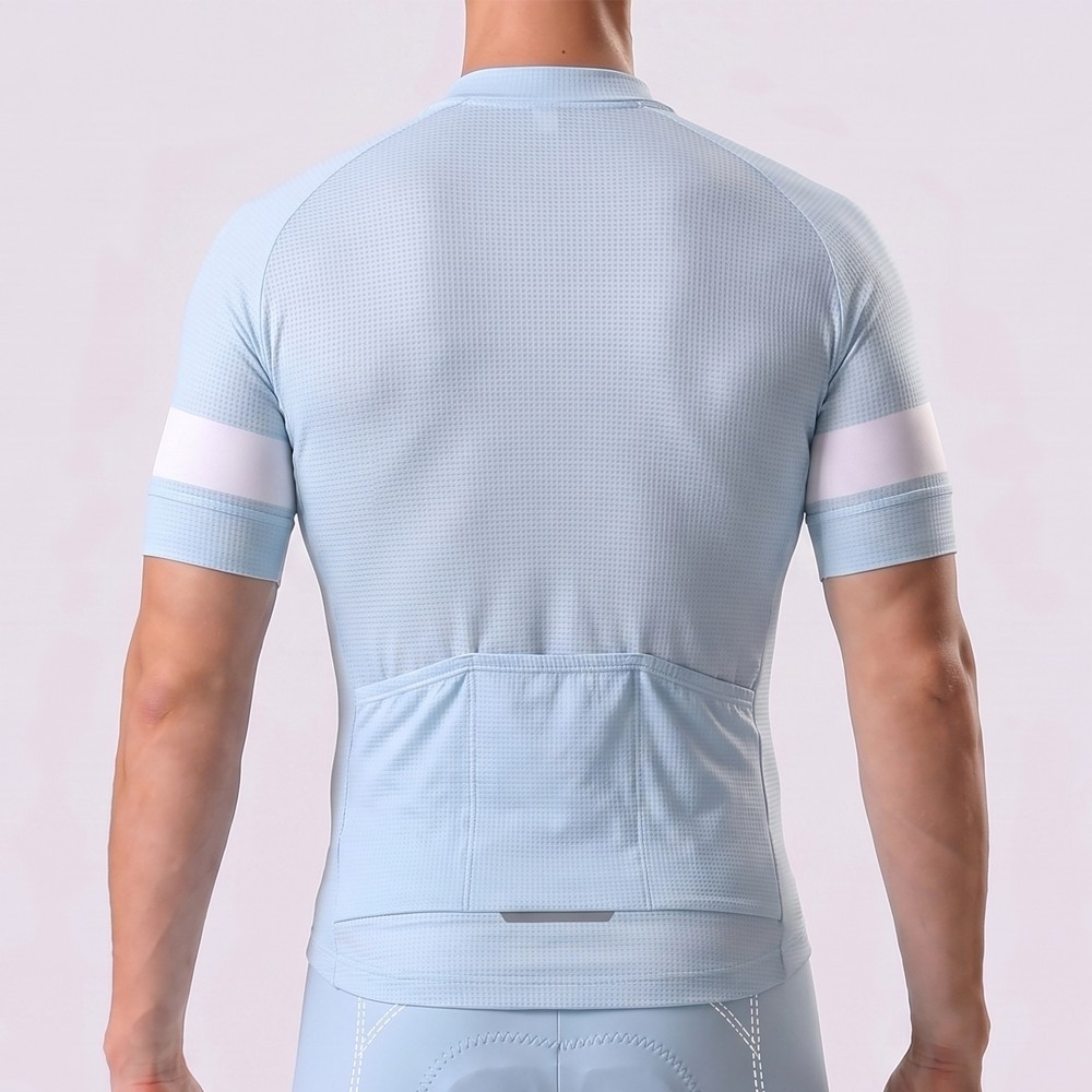 Baby Blue Short Sleeves Cycling Jersey