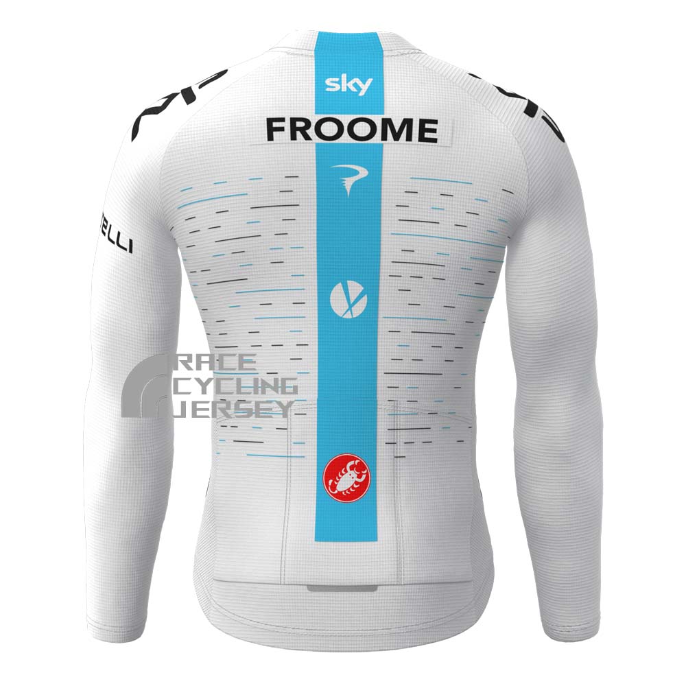 2018 Sky Data Print Fleece Long Cycling Jersey