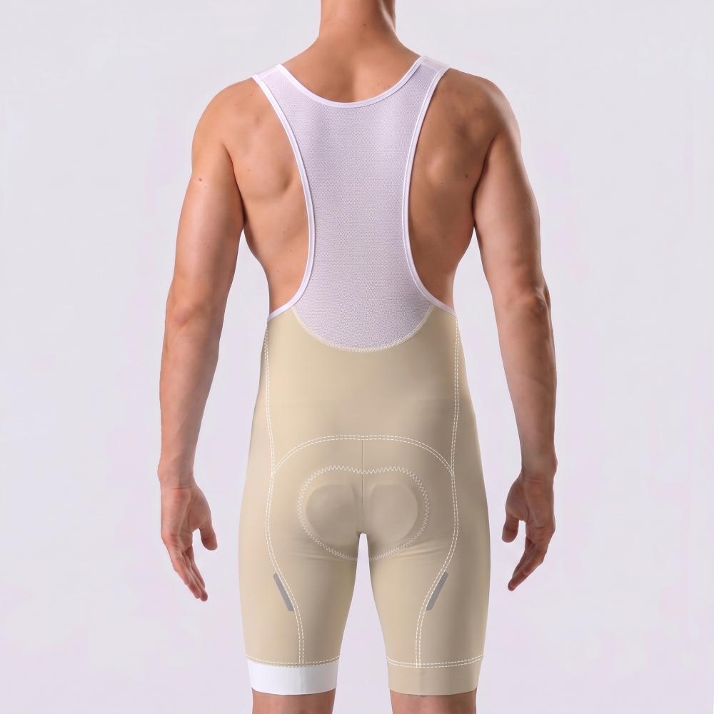 Light Khaki Bib Cycling Shorts