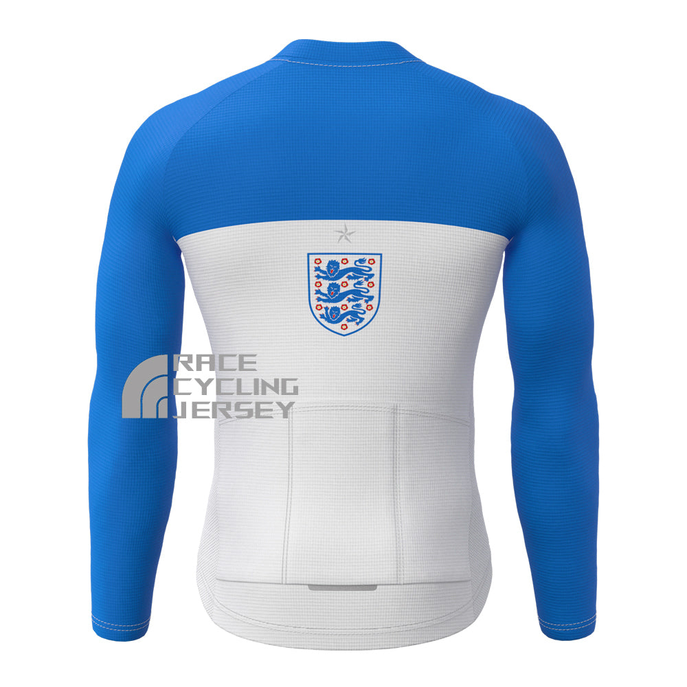United Kingdom White Fleece Long Cycling Jersey