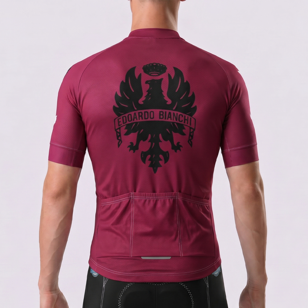 Red Bianchi Short Sleeves Cycling Jersey