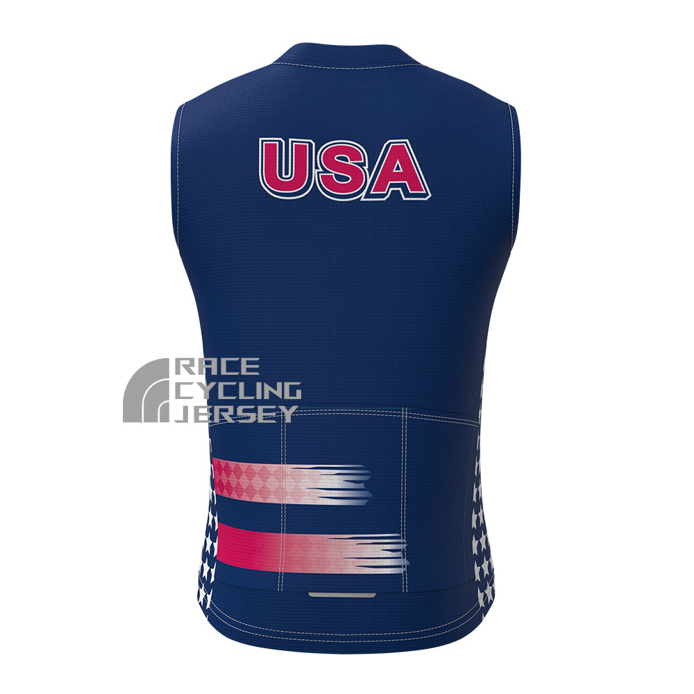 USA Stripes Fleece Sleeveless Cycling Jersey