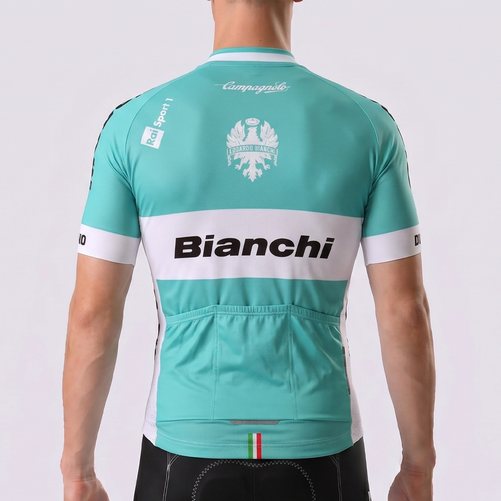 Blue Bianchi Short Sleeves Cycling Jersey