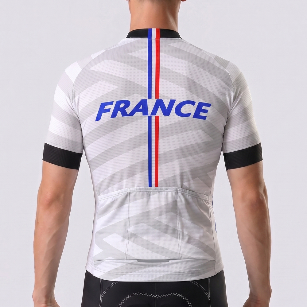 France Stripes Short Sleeves Cycling Jersey