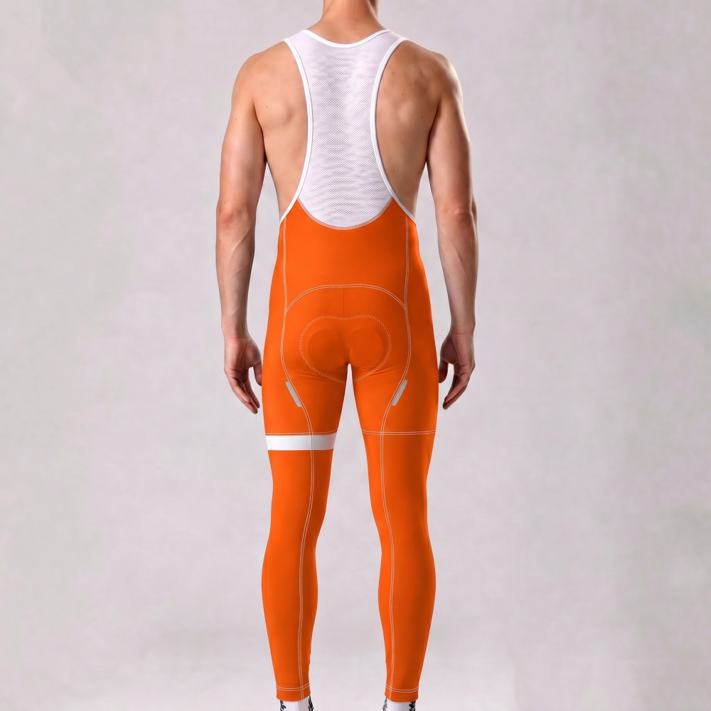 Macarons Orange Fleece Bib Cycling Pants