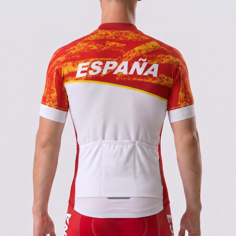 ESPANA White Short Sleeves Cycling Jersey