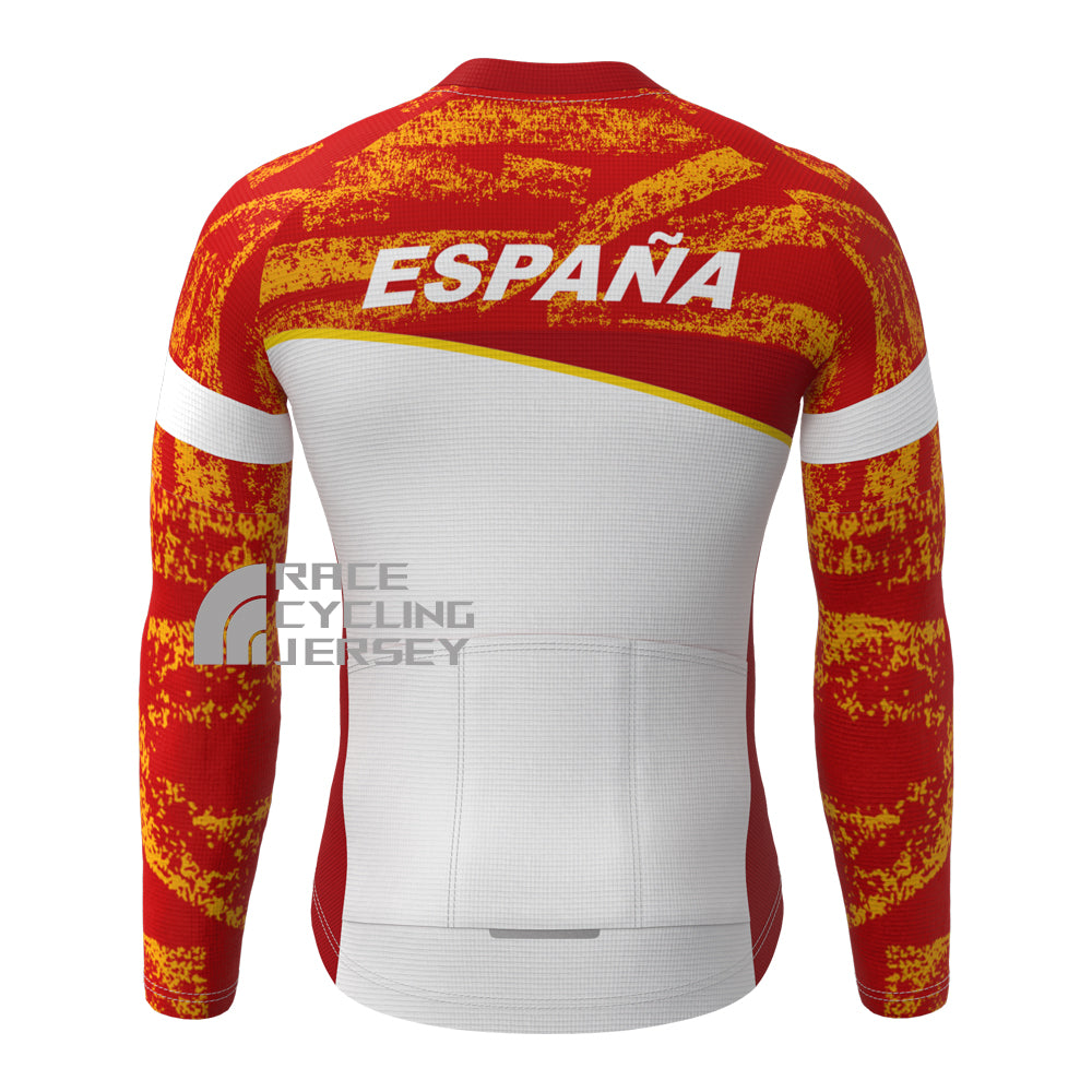 ESPANA White Fleece Long Cycling Jersey