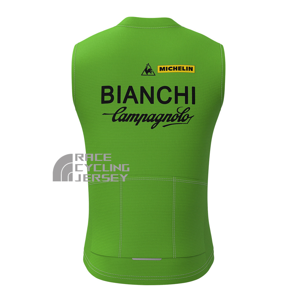 Green Bianchi Fleece Sleeveless Cycling Jersey
