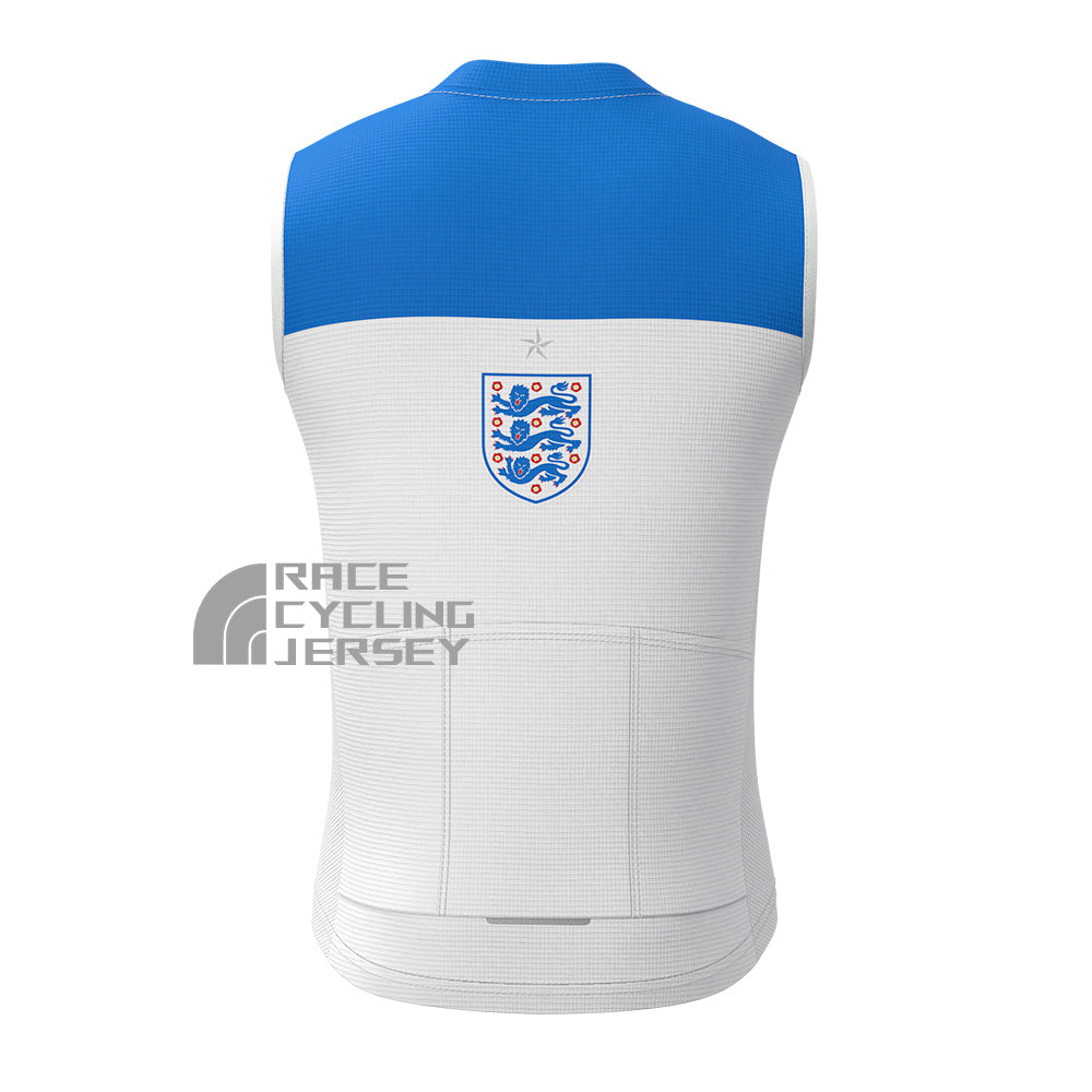 United Kingdom White Fleece Sleeveless Cycling Jersey