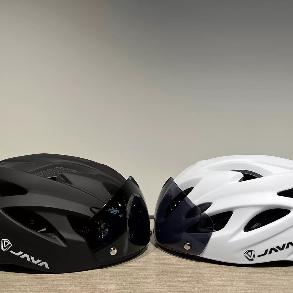 JAVA Adult Bike Helmet Removable Goggle Visor