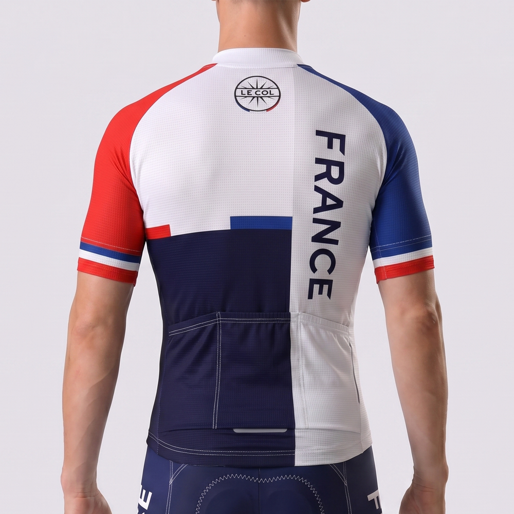 France LE COL Short Sleeves Cycling Jersey