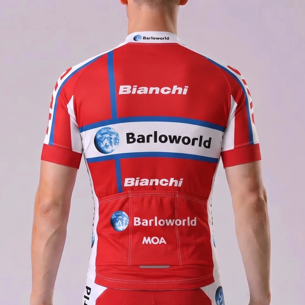 United State Red Short Sleeves Cycling Jersey