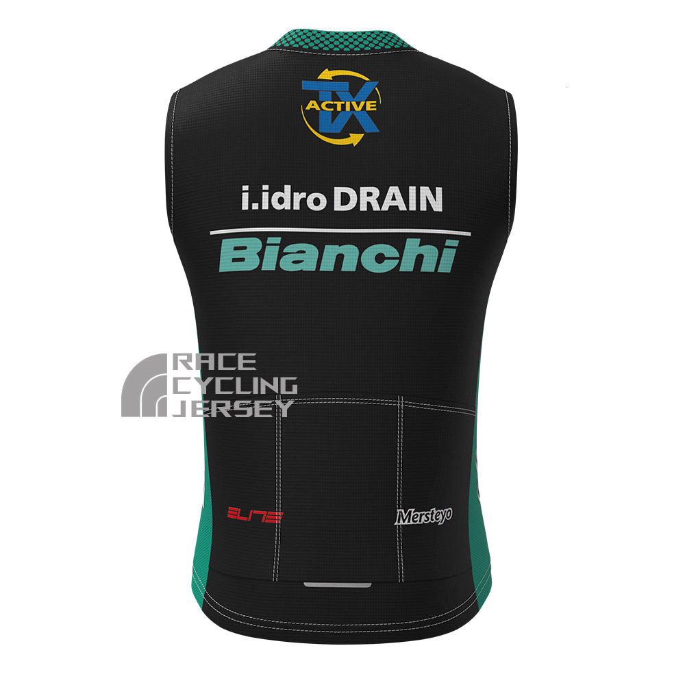 Black Bianchi Fleece Sleeveless Cycling Jersey