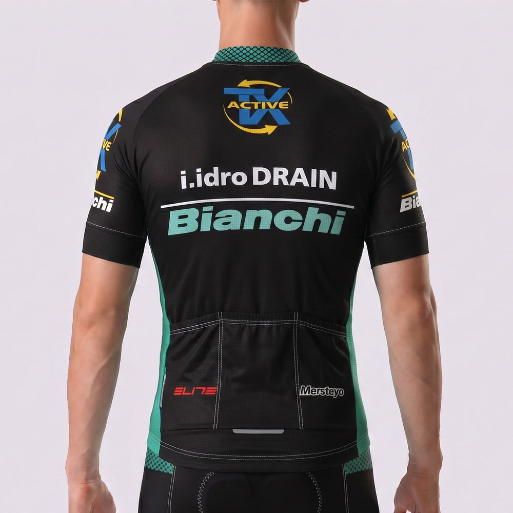Black Bianchi Short Sleeves Cycling Jersey