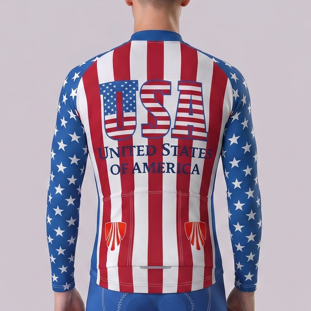 UNITED STATE OF AMERICA Long Sleeves Cycling Jersey