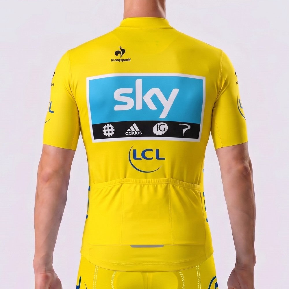 2015 Sky Yellow Short Sleeves Cycling Jersey