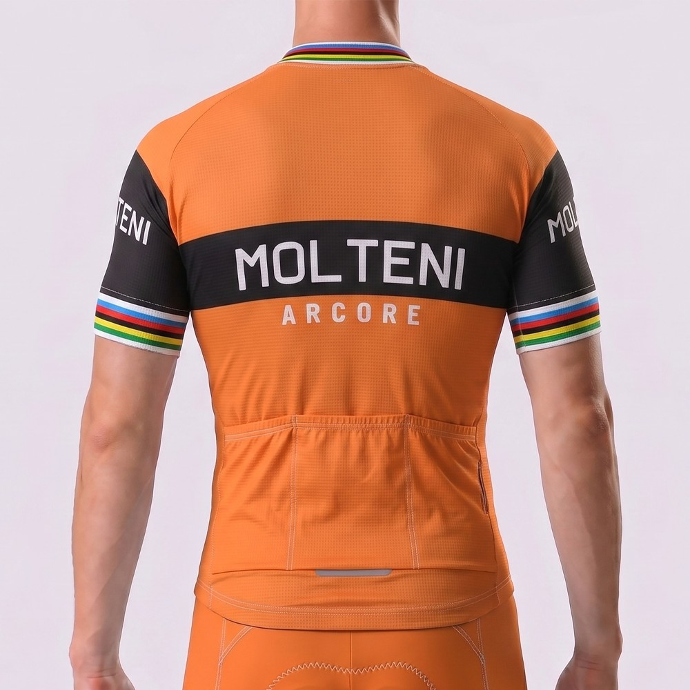 Orange MOLTENI Short Sleeves Cycling Jersey