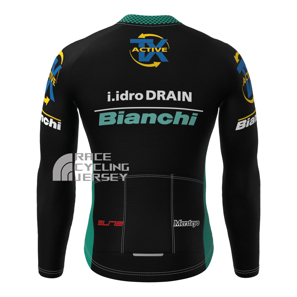 Black Bianchi Fleece Long Cycling Jersey