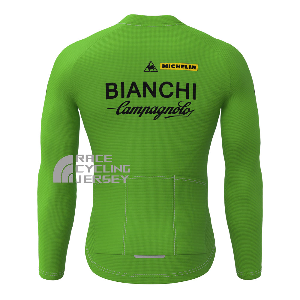 Green Bianchi Fleece Long Cycling Jersey