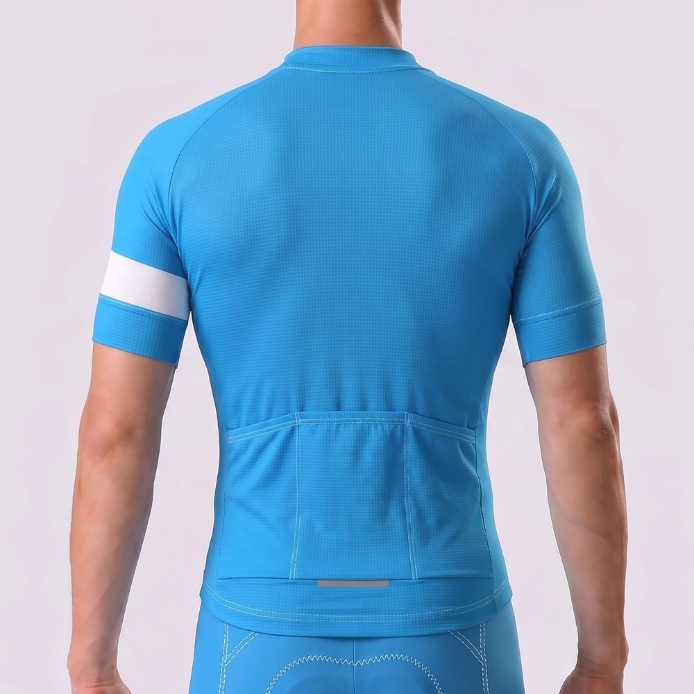 Macaron Blue Short Sleeves Cycling Jersey