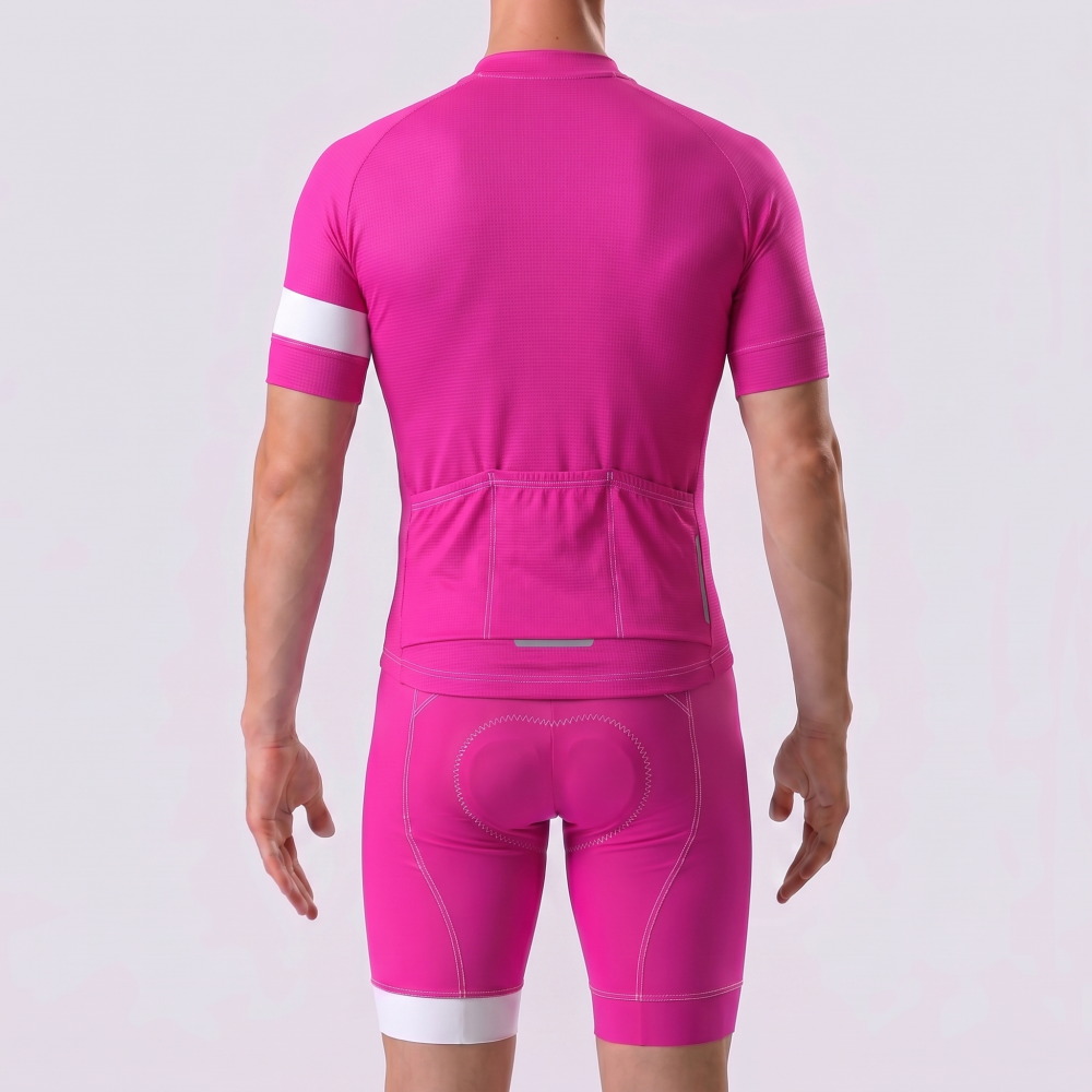 Rose Red Short Sleeves Cycling Kits