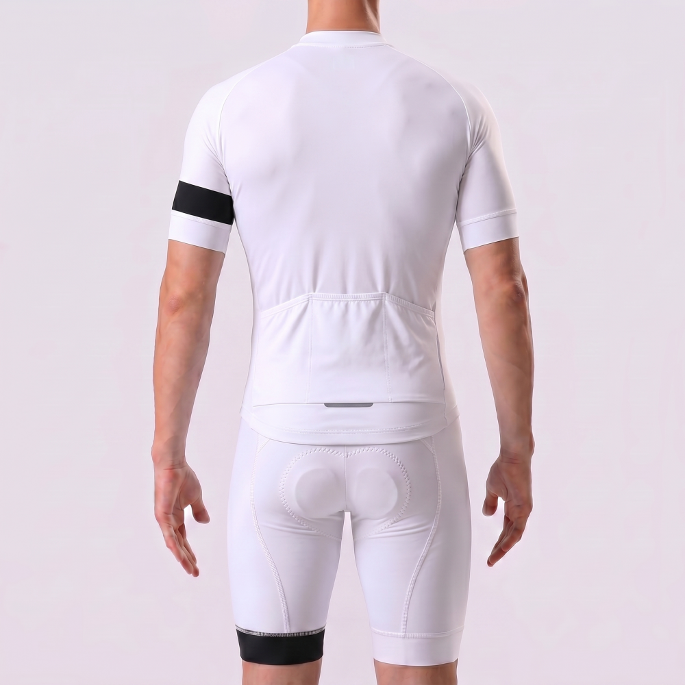 White Short Sleeves Cycling Kits