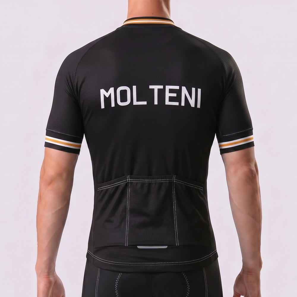 Black MOLTENI Short Sleeves Cycling Jersey