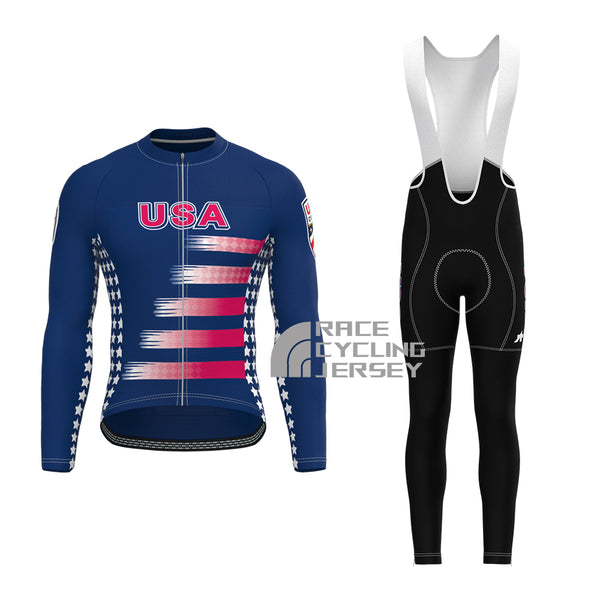 USA Stripes Long Sleeves Cycling Kits