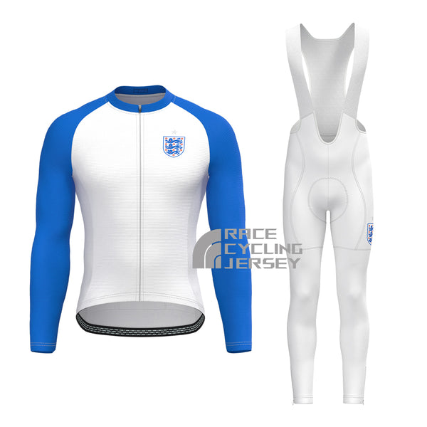 United Kingdom White Long Sleeves Cycling Kits