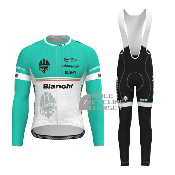 Blue Bianchi Long Sleeves Cycling Kits
