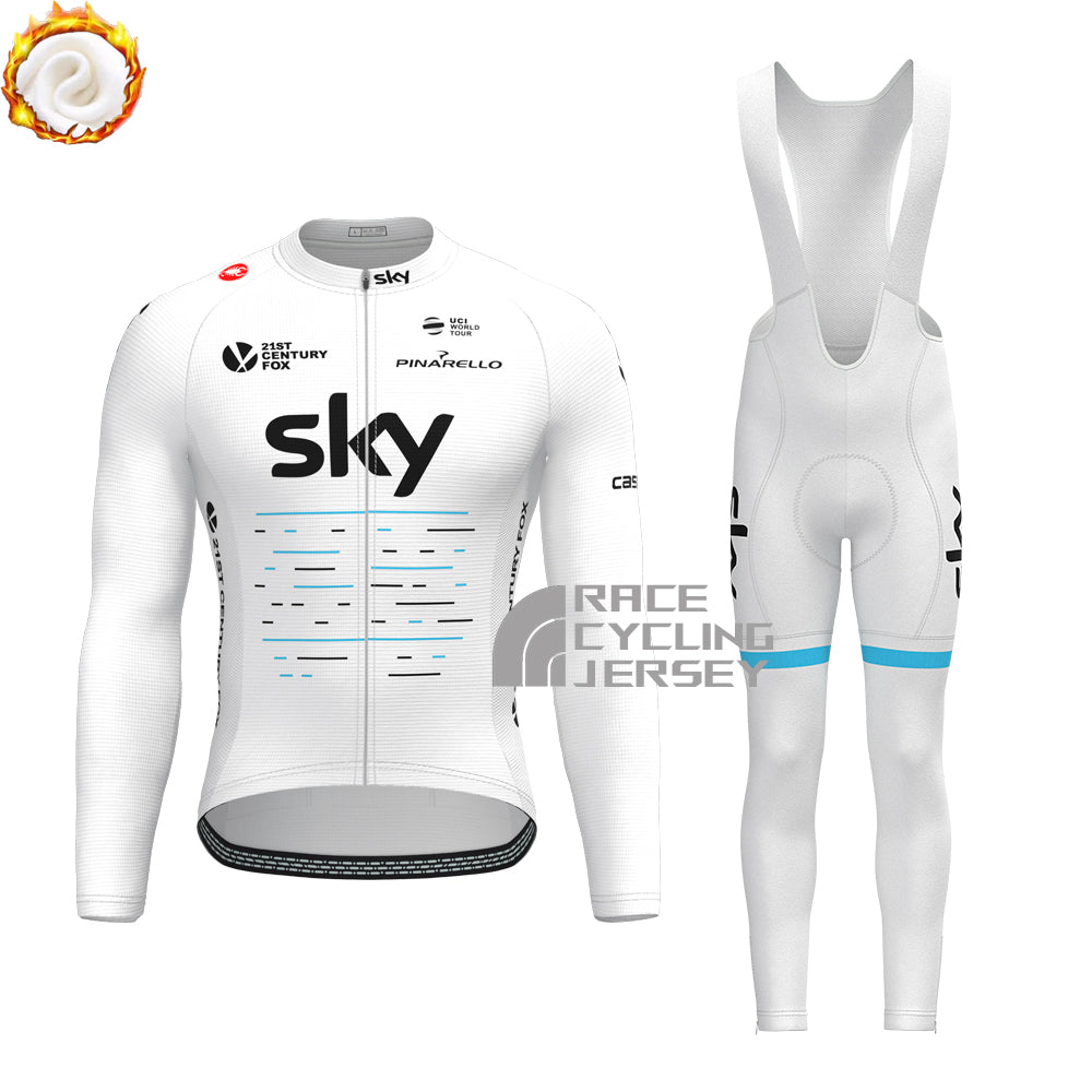 2017 Sky Fleece Long Sleeves Cycling Kits