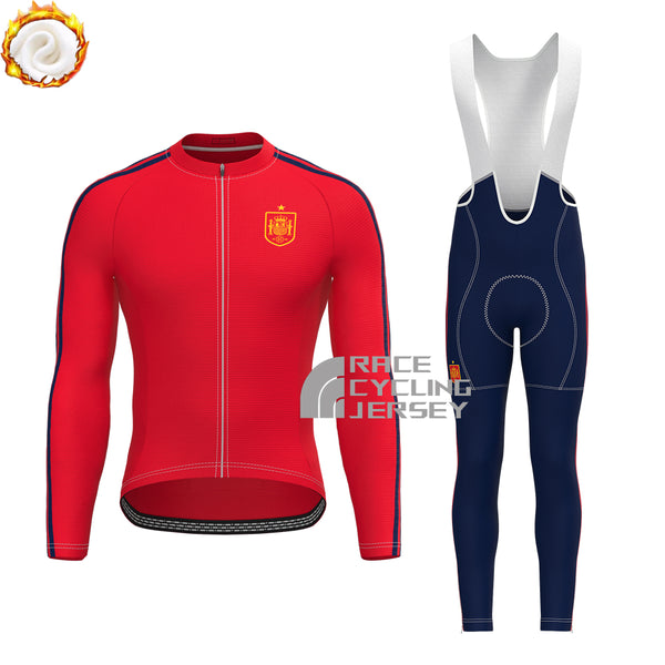 Spain Fleece Long Sleeves Cycling Kits