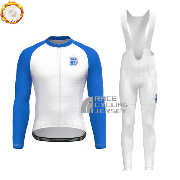 United Kingdom White Fleece Long Sleeves Cycling Kits