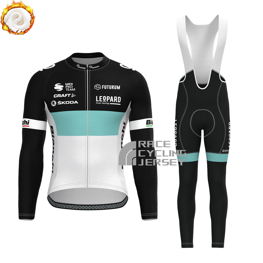 Leopard Bianchi Fleece Long Sleeves Cycling Kits