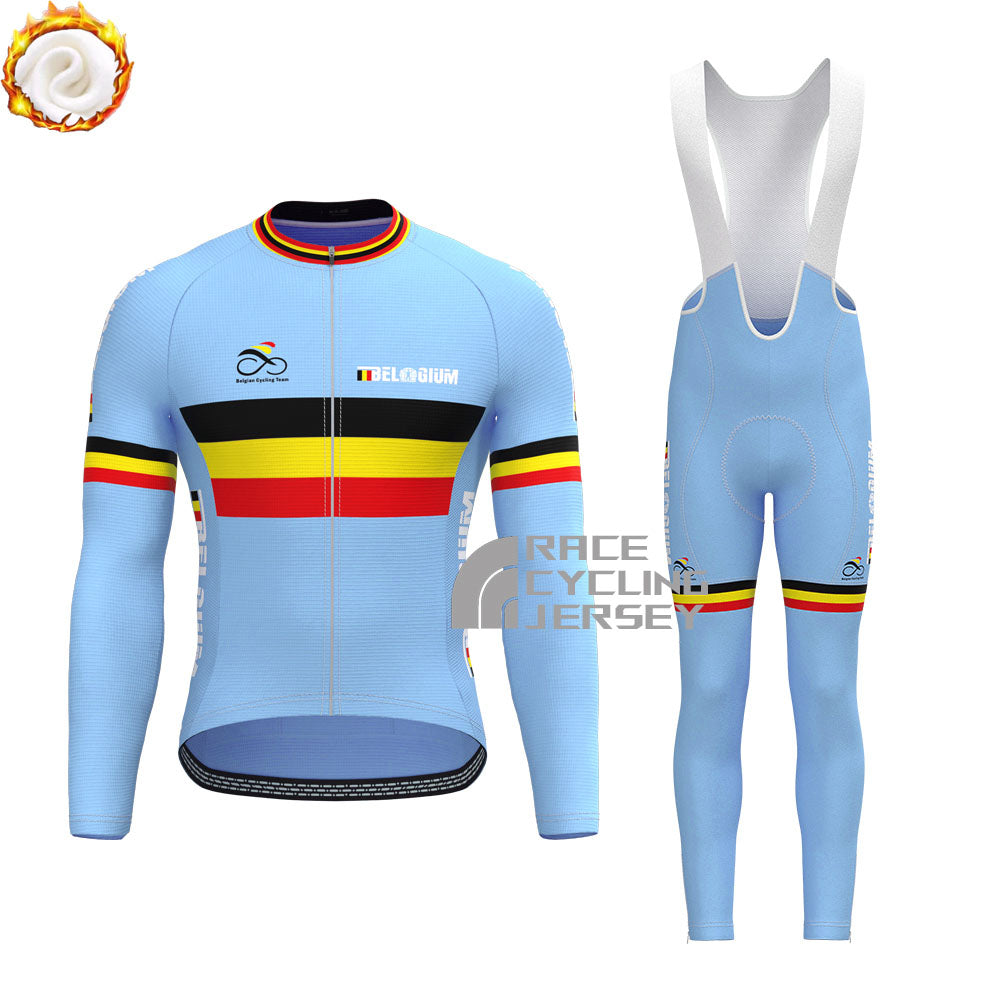 2016 Belgium Fleece Long Sleeves Cycling Kits