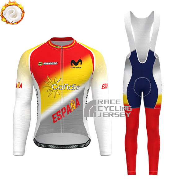 ESPANA movistar Fleece Long Sleeves Cycling Kits