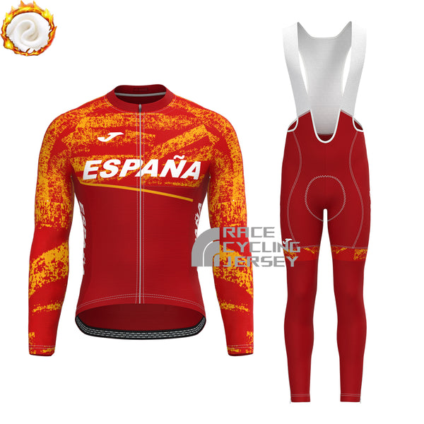 ESPANA Red Fleece Long Sleeves Cycling Kits