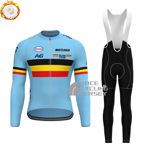 2018 Belgium Fleece Long Sleeves Cycling Kits