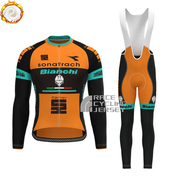 Sonatrach Bianchi Fleece Long Sleeves Cycling Kits