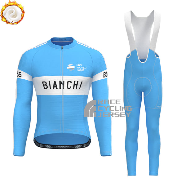 UCI BOOS Bianchi Fleece Long Sleeves Cycling Kits