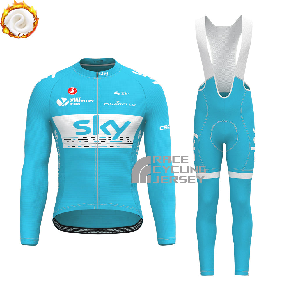 2018 Sky Rapha Fleece Long Sleeves Cycling Kits