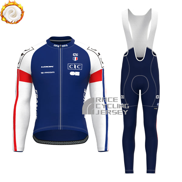 2025 France Fleece Long Sleeves Cycling Kits