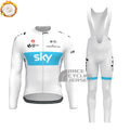 2018 Sky Data Print Fleece Long Sleeves Cycling Kits