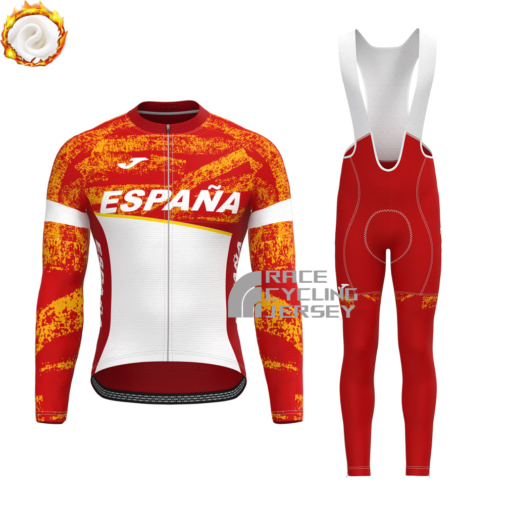 ESPANA White Fleece Long Sleeves Cycling Kits