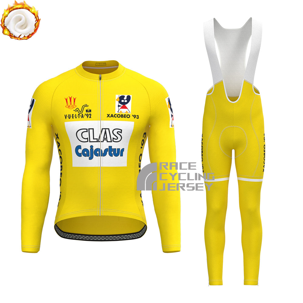 1992 CLAS Cajastur Fleece Long Sleeves Cycling Kits