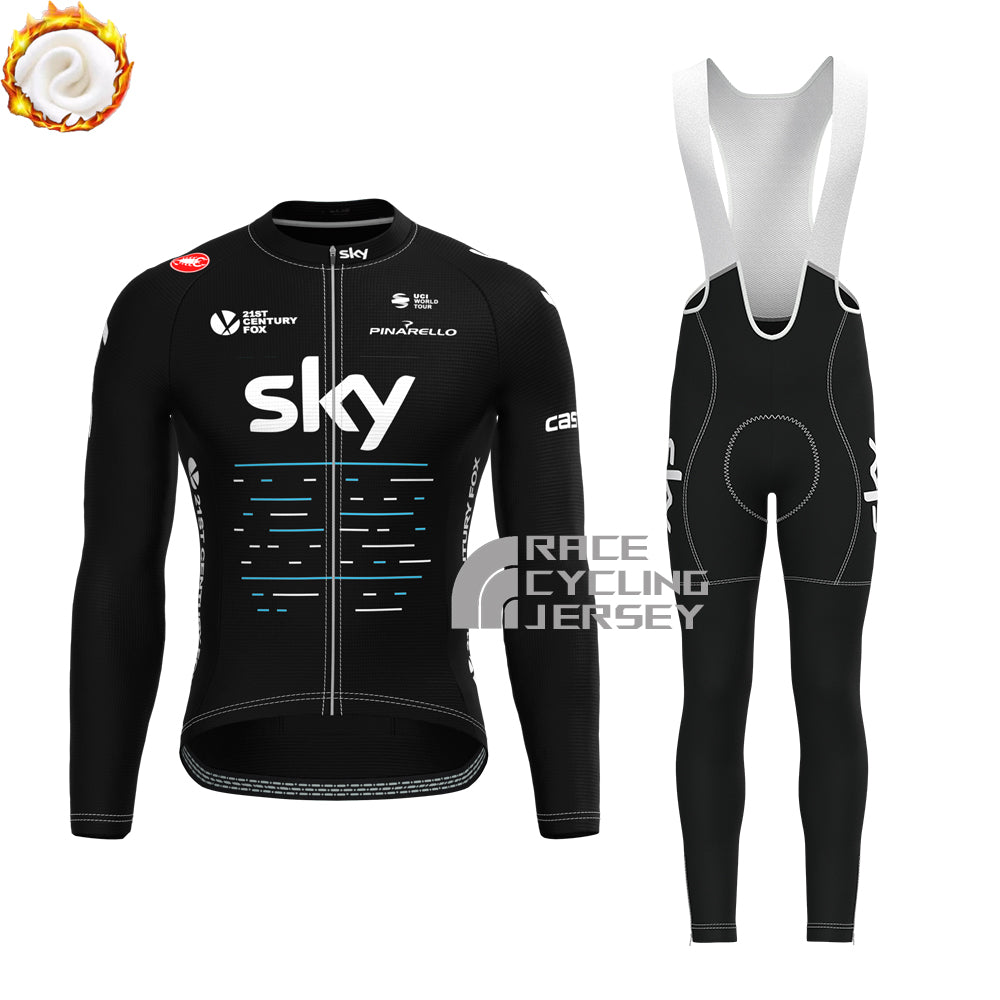 2017 Sky Castelli Fleece Long Sleeves Cycling Kits