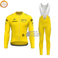 Tour de France Yellow Fleece Long Sleeves Cycling Kits